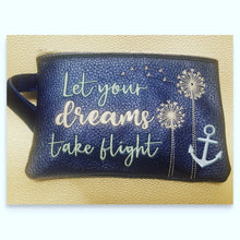Load image into Gallery viewer, Let Your Dreams Take Flight Zipper clutch/Wristlet