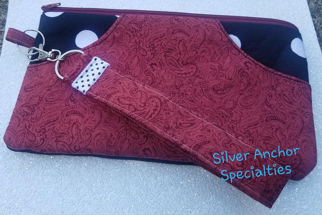 Haute Pocket Clutch-Maroon/Black