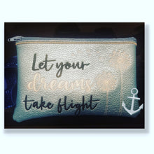 Load image into Gallery viewer, Let Your Dreams Take Flight Zipper clutch/Wristlet